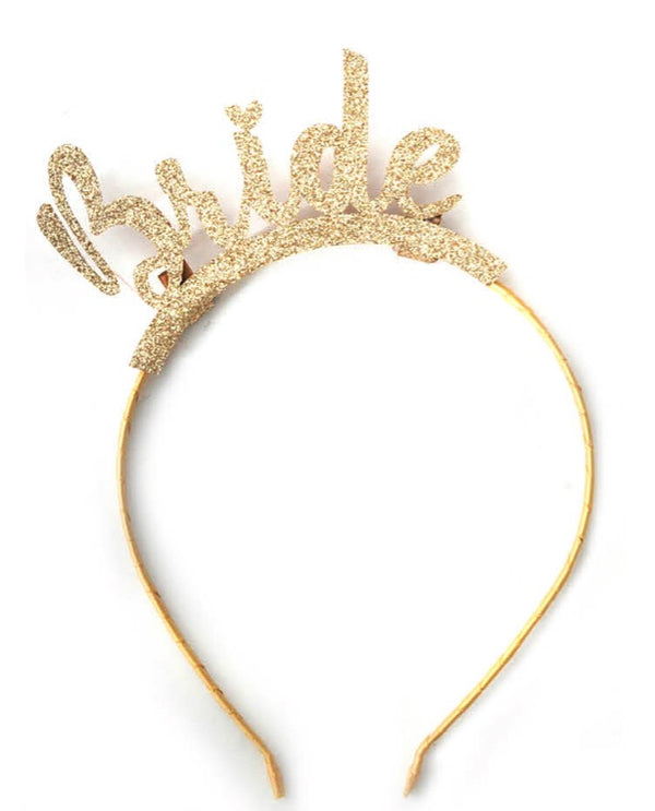 Bride headband glitter (Gold)